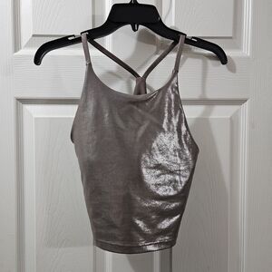 Old Navy Metallic Silver Crop Top